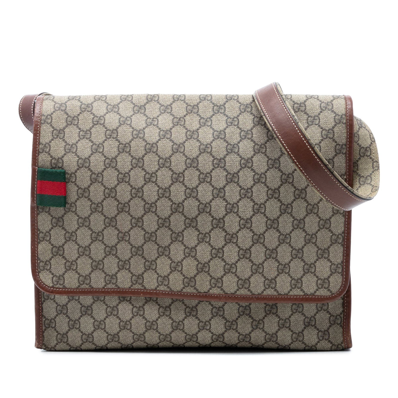Gucci GG Supreme crossbody messenger bag with leather trim (1 of 7)
