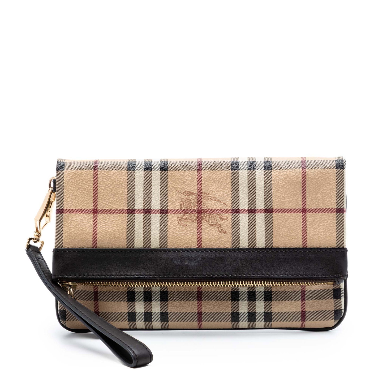 Burberry Haymarket Check Adeline clutch bag coated canvas: Burberry Haymarket Check Adeline clutch bag coated canvas This Burberry Adeline fold-over clutch features the signature Haymarket Check coated canvas with leather trim. The design includes a detachabl