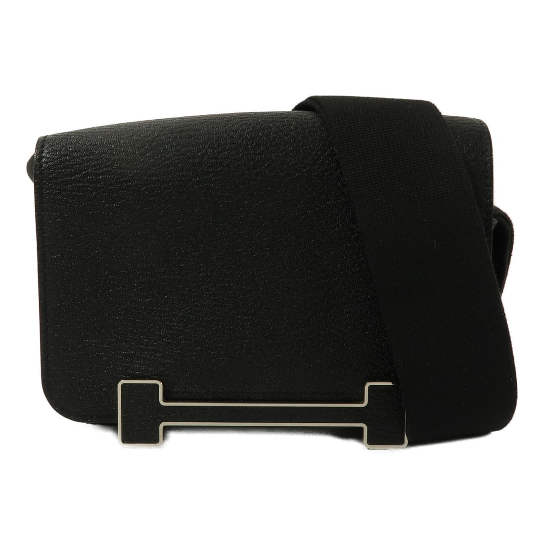 Hermes Geta Chevre Goatskin Shoulder Bag Noir Palladium Hardware (1 of 14)