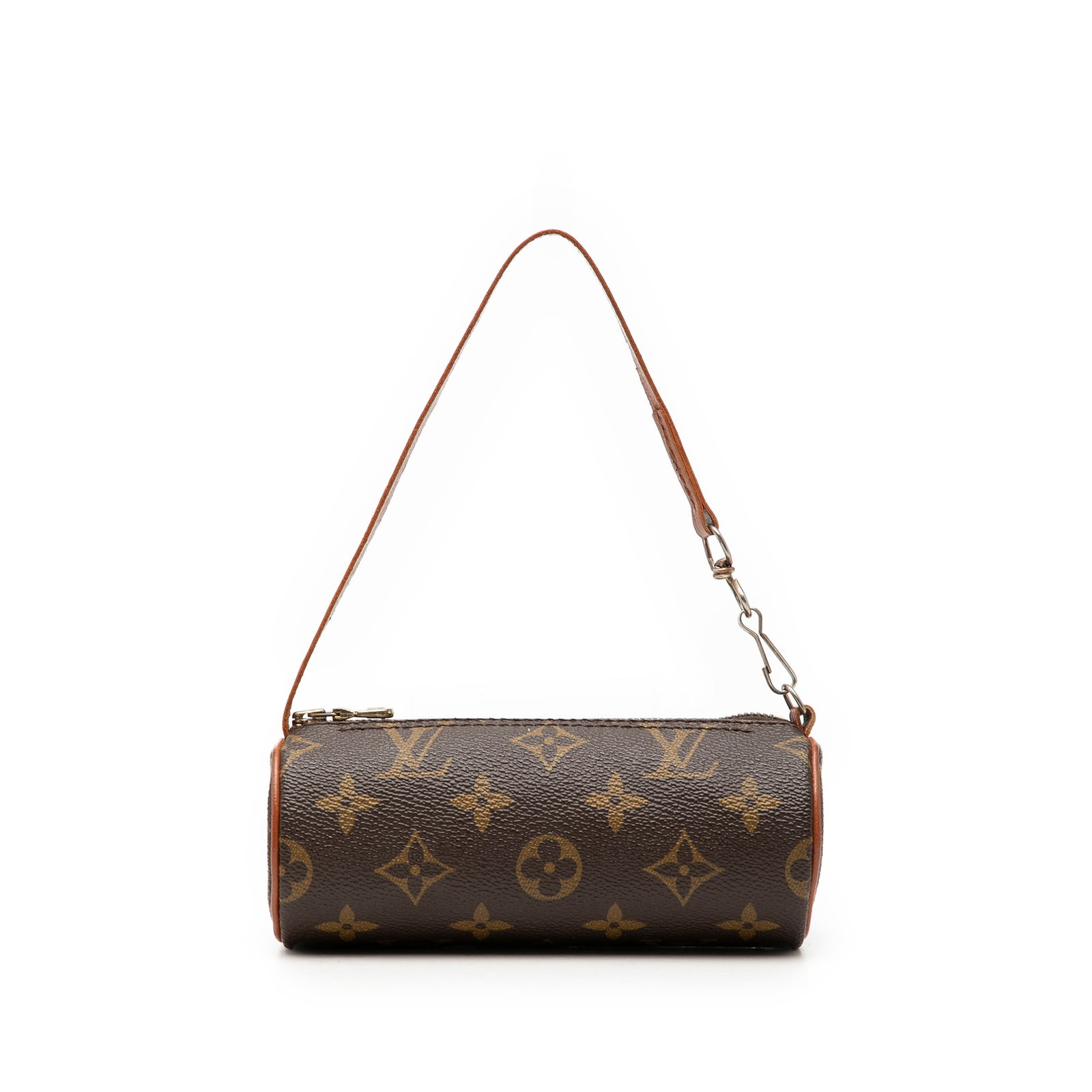 Louis Vuitton Monogram Papillon Pochette Brown Canvas Bag: Louis Vuitton Monogram Papillon Pochette Brown Canvas Bag Louis Vuitton Monogram Papillon Pochette bag in brown monogram canvas with a detachable leather strap and top zip closure. Made in Spain, this