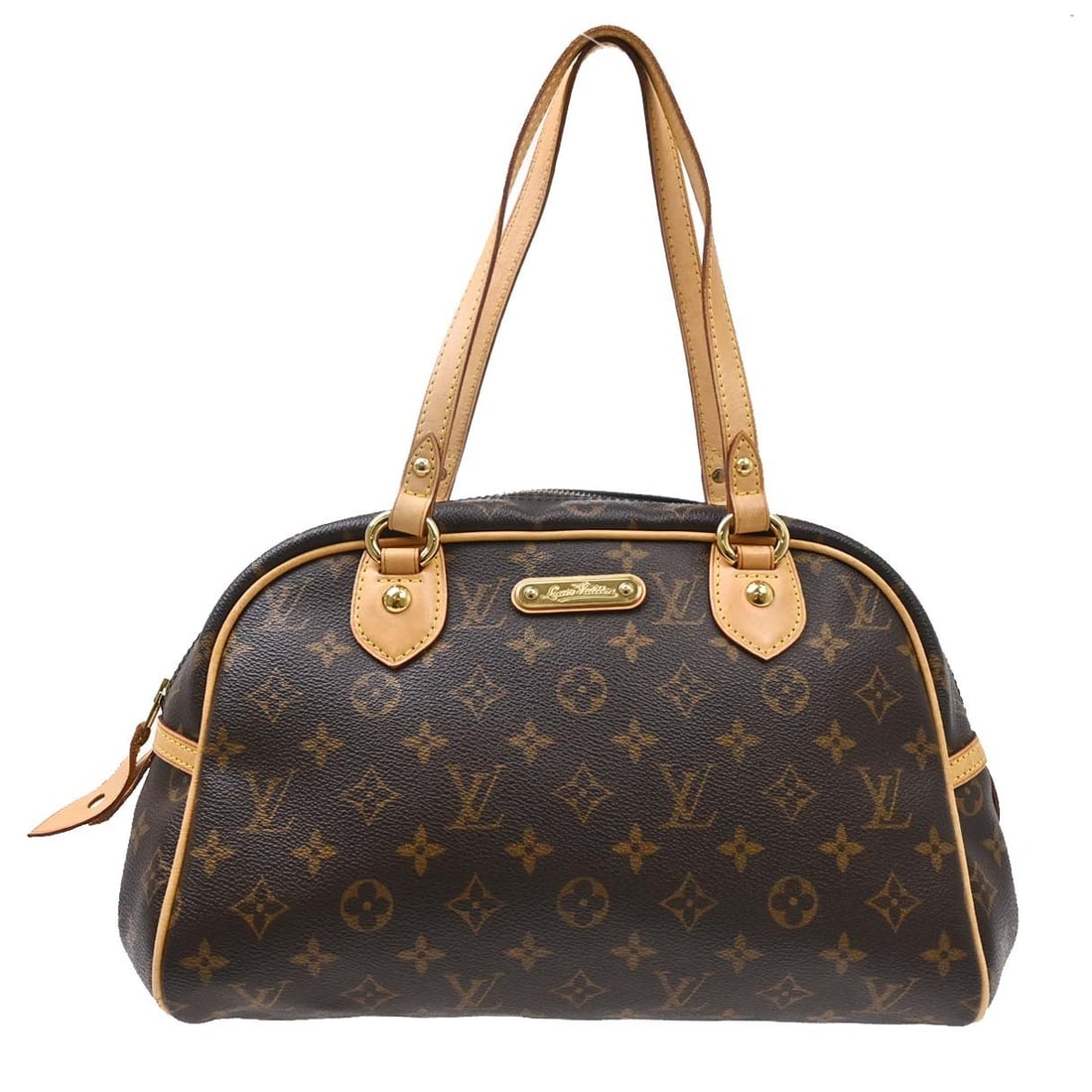 Louis Vuitton Montorgueil PM Monogram Canvas Shoulder Bag M95565: Louis Vuitton Montorgueil PM Monogram Canvas Shoulder Bag M95565 Vintage Louis Vuitton Montorgueil PM handbag in brown Monogram canvas with leather trim. This women's shoulder bag features double hand