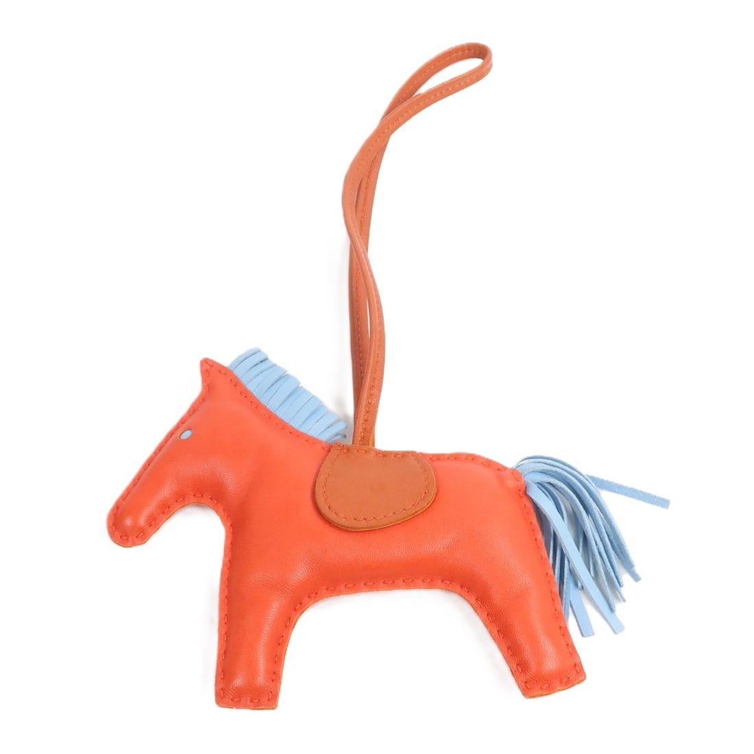 Hermes Rodeo MM Milo Lambskin Charm Capucine Celeste Rouge Duchesse (1 of 7)