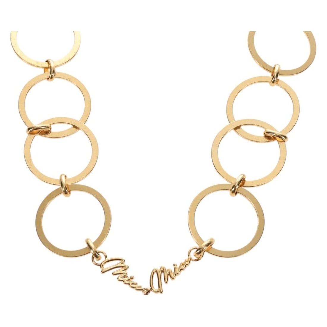 Miu Miu Gold Tone Metal Necklace with Dust Bag Box (1 of 11)