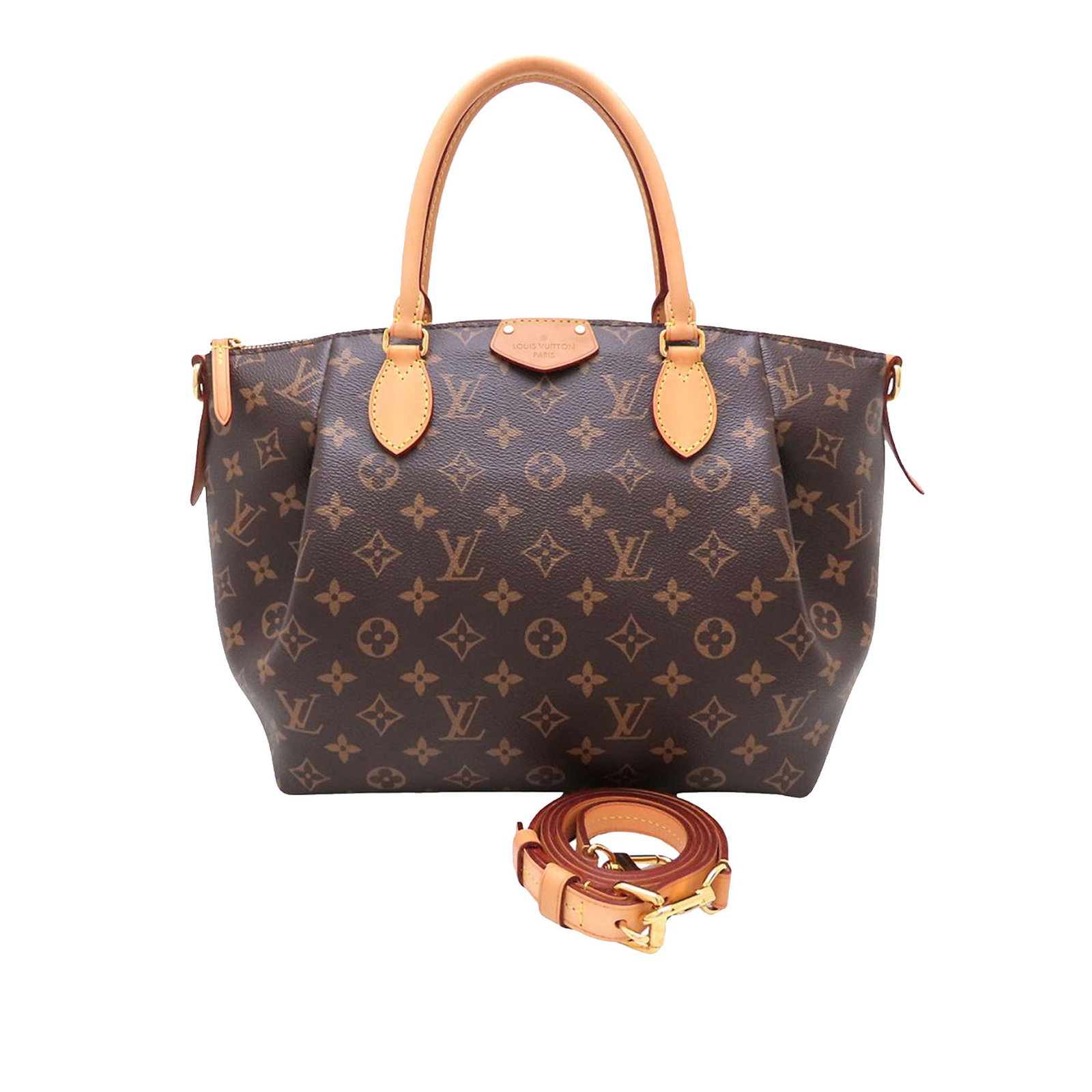 Louis Vuitton Turenne MM Monogram Canvas Shoulder Bag: Louis Vuitton Turenne MM Monogram Canvas Shoulder Bag The Louis Vuitton Monogram Turenne MM is crafted from signature monogram canvas with vachetta leather trim and rolled leather handles. This bag fe