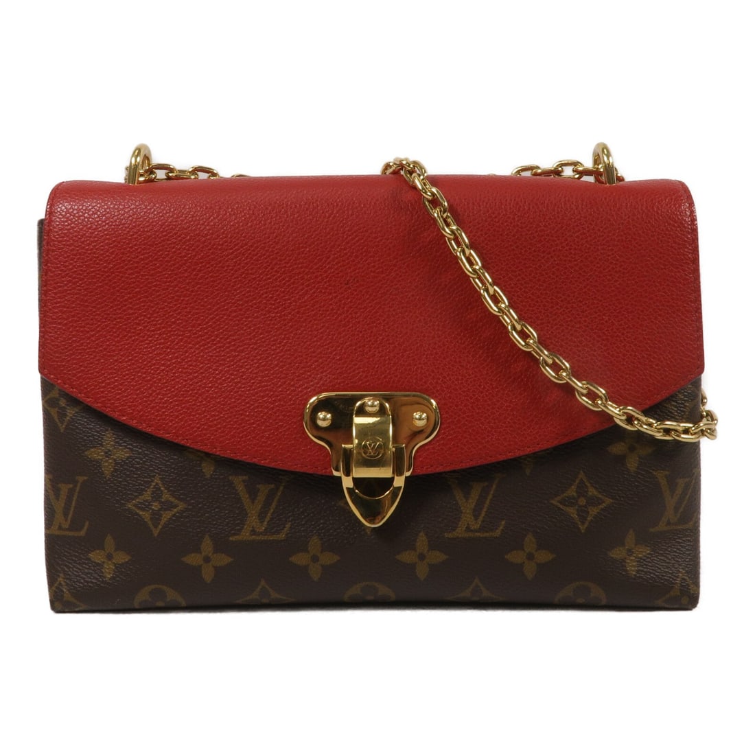 Louis Vuitton Felicie Pochette Monogram Shoulder Bag M43715 Brown: Louis Vuitton Felicie Pochette Monogram Shoulder Bag M43715 Brown Louis Vuitton Felicie Pochette Chain Shoulder Bag in brown Monogram x PVC coated canvas. This model M43715 features a chain shoulder s