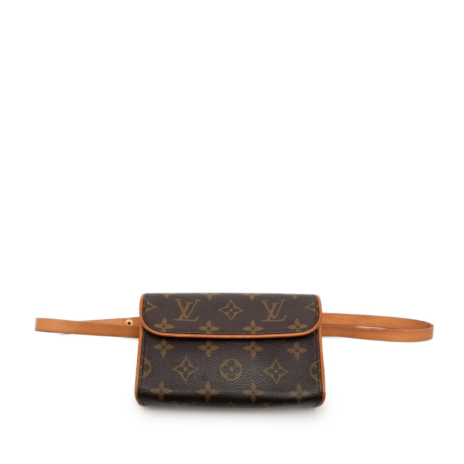 Louis Vuitton Florentine Monogram Pochette Brown Canvas Bag: Louis Vuitton Florentine Monogram Pochette Brown Canvas Bag Louis Vuitton Monogram Pochette Florentine crafted with a monogram canvas body, a flat vachetta leather strap, and a front flap with magneti