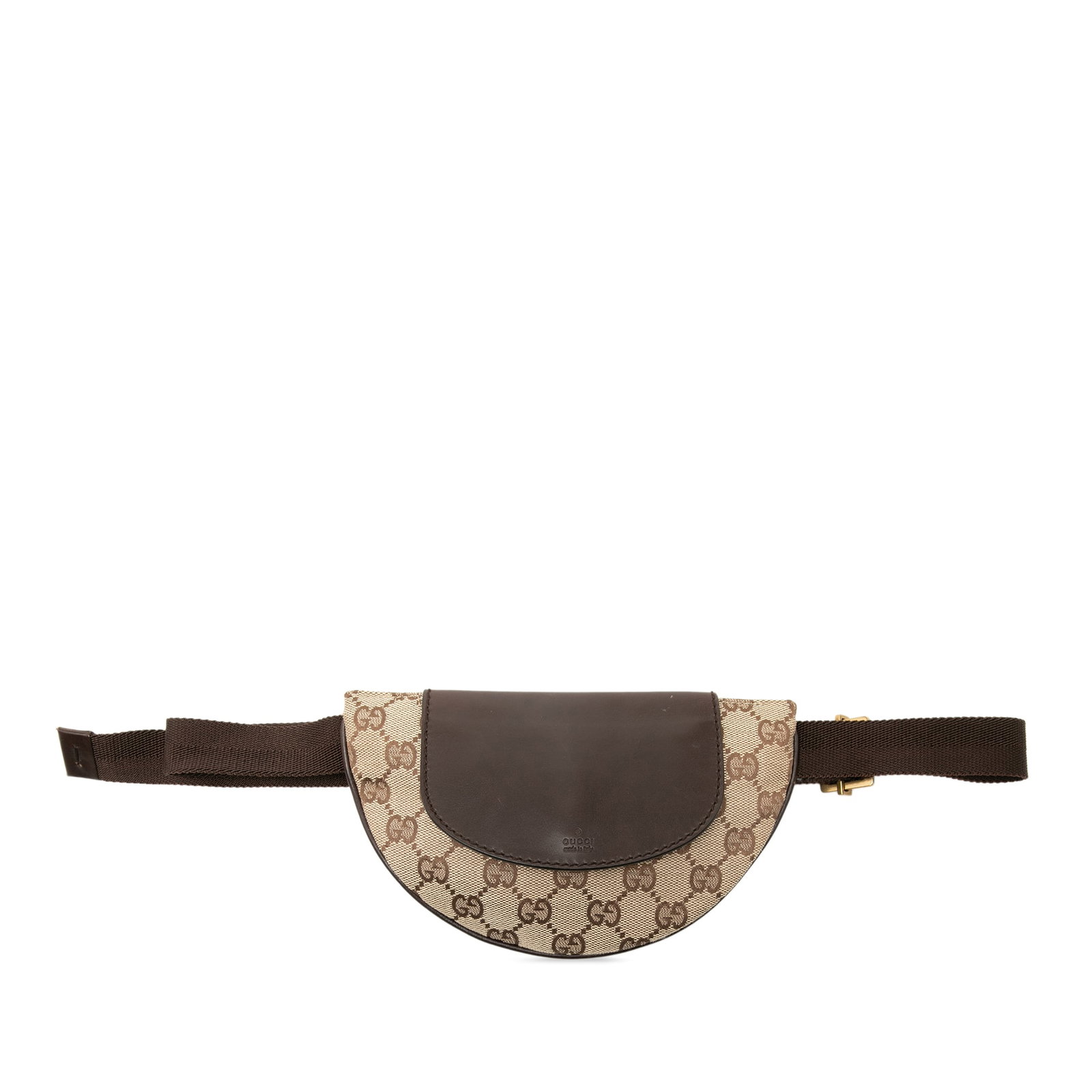 Gucci GG Canvas Waist Bag Beige Fabric and Leather: Gucci GG Canvas Waist Bag Beige Fabric and Leather A Gucci GG Canvas Belt Bag made in Italy, featuring a canvas body with leather trim, an adjustable flat waist strap, and a front flap with magnetic c
