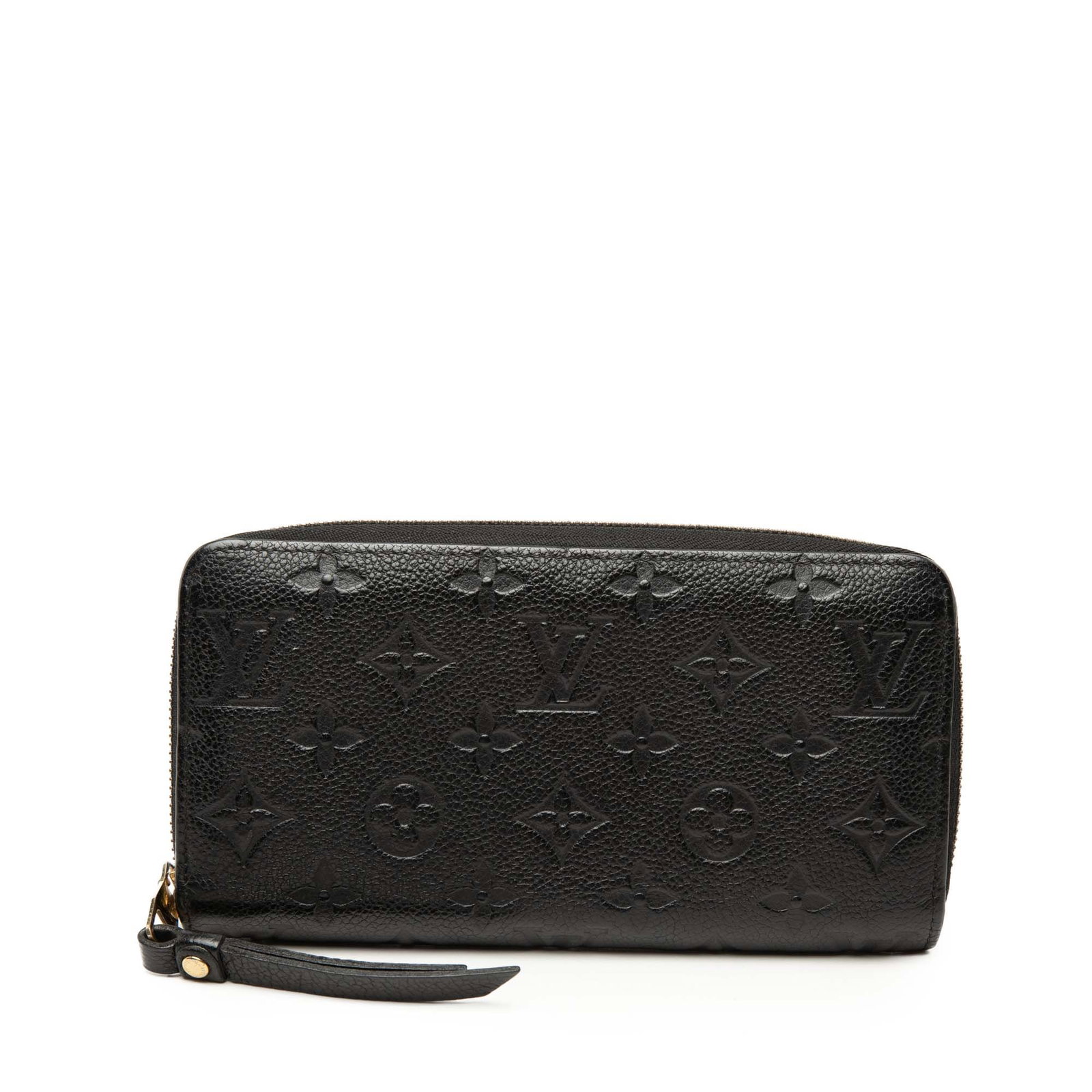 Louis Vuitton Zippy Long Wallet Monogram Empreinte Black Leather: Louis Vuitton Zippy Long Wallet Monogram Empreinte Black Leather A Louis Vuitton Monogram Empreinte Zippy Long Wallet in black leather, made in France. This long wallet features a monogram empreinte b