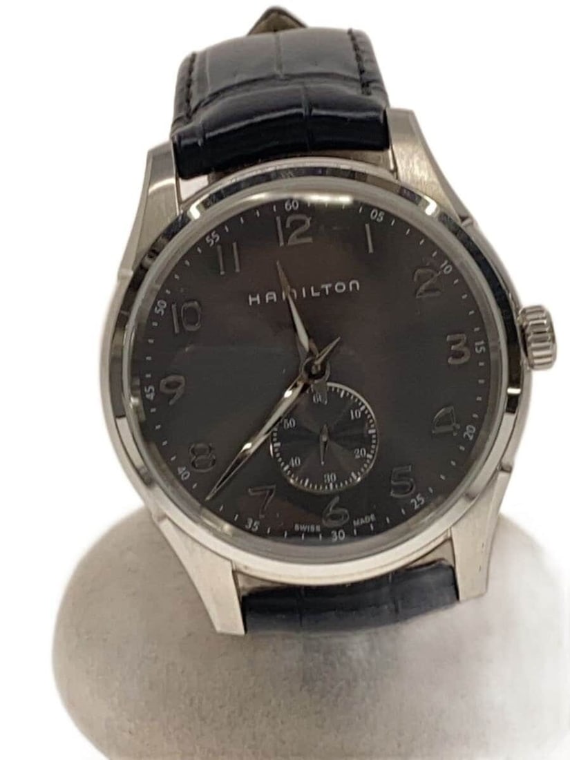 Hamilton Jazzmaster Thinline Quartz Men's Gray Leather Watch: Hamilton Jazzmaster Thinline Quartz Men's Gray Leather Watch This HAMILTON Jazzmaster Thinline Small Seconds Quartz wristwatch is designed for men and features a sleek gray dial with a small seconds s