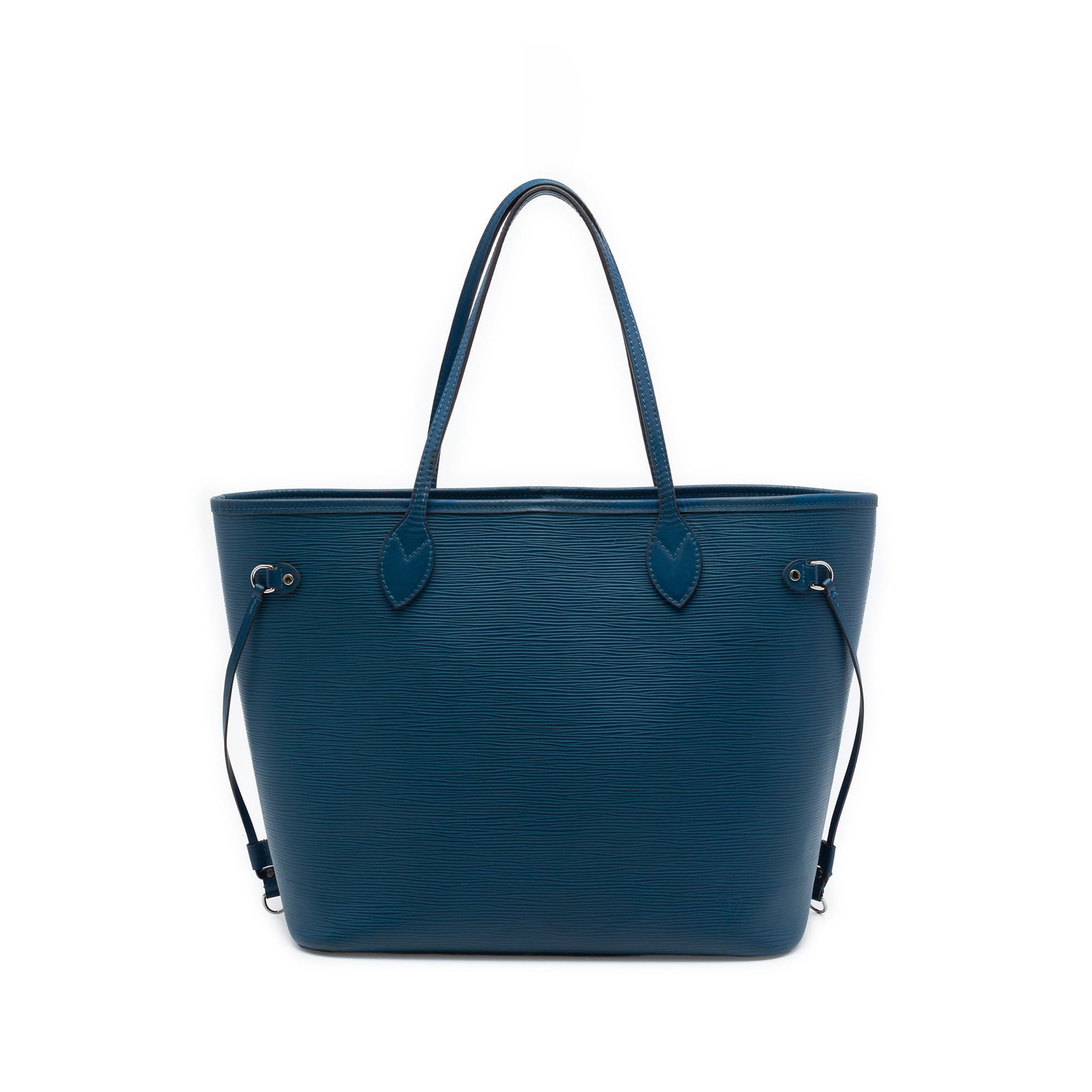 Louis Vuitton Neverfull MM Epi Leather Tote Bag Blue: Louis Vuitton Neverfull MM Epi Leather Tote Bag Blue Louis Vuitton Epi Neverfull MM bag in blue leather, made in Spain. It features an epi leather body, flat leather straps, and an open top with lobst