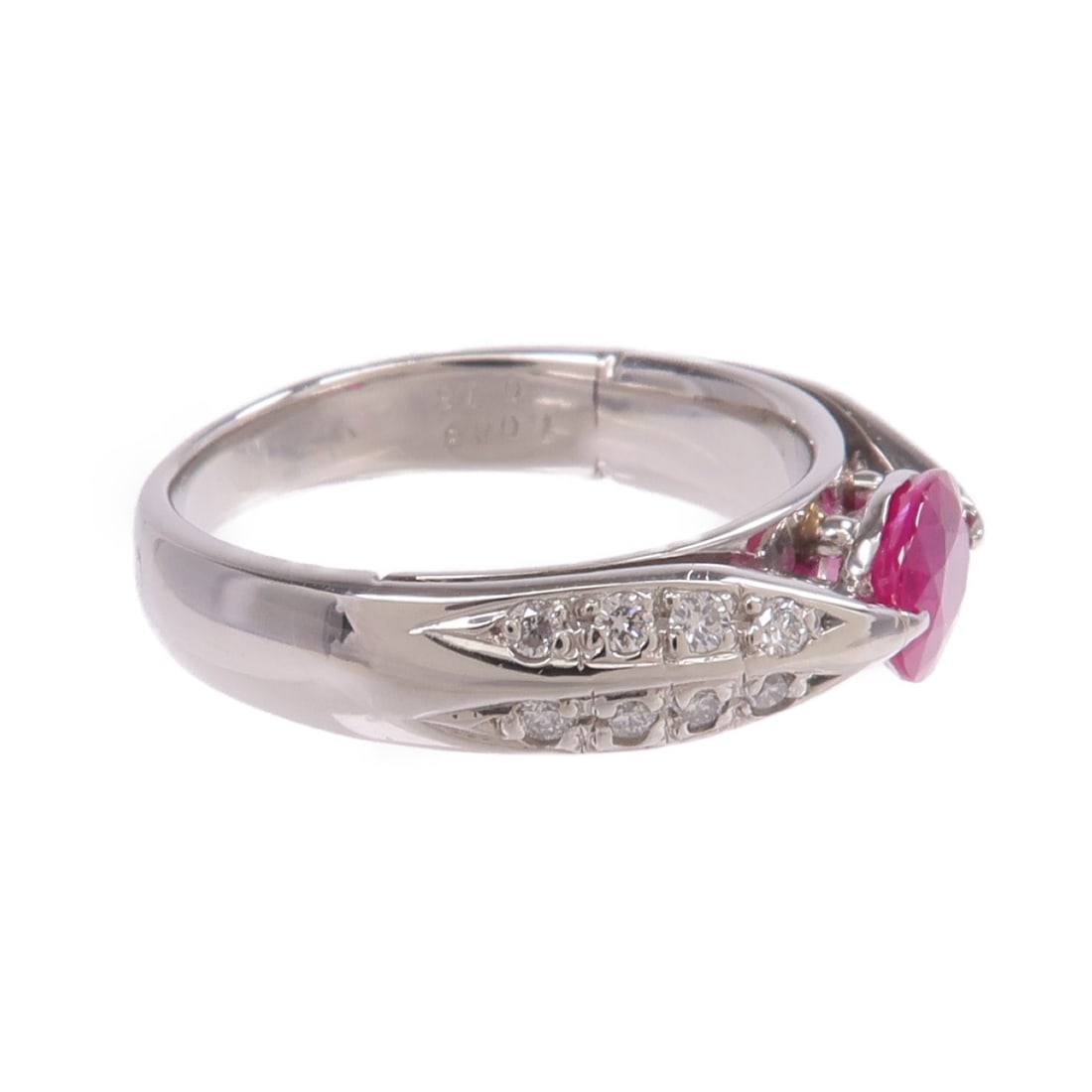 Pt900 Platinum Ruby Diamond Ring US 6 1.068ct Ruby - 4