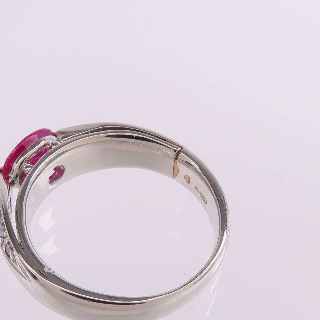 Pt900 Platinum Ruby Diamond Ring US 6 1.068ct Ruby - 7