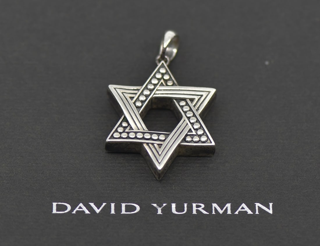 David Yurman 925 Sterling Silver Star of David Pendant (1 of 3)