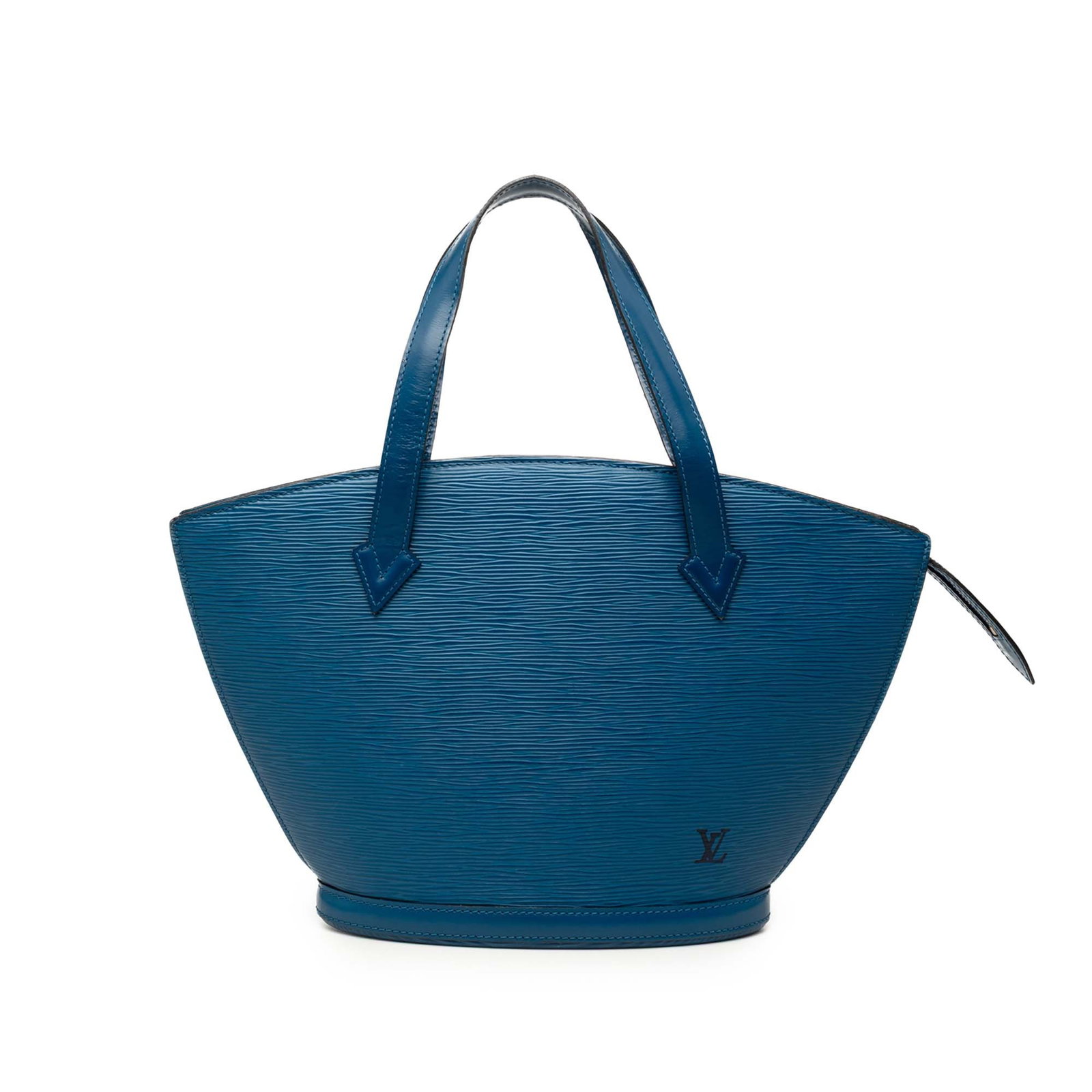 Louis Vuitton Epi Blue Saint Jacques PM Leather Tote: Louis Vuitton Epi Blue Saint Jacques PM Leather Tote This Louis Vuitton Epi Saint Jacques PM Short Strap bag features a blue epi leather body, flat handles, a top zip closure, and an interior slip poc