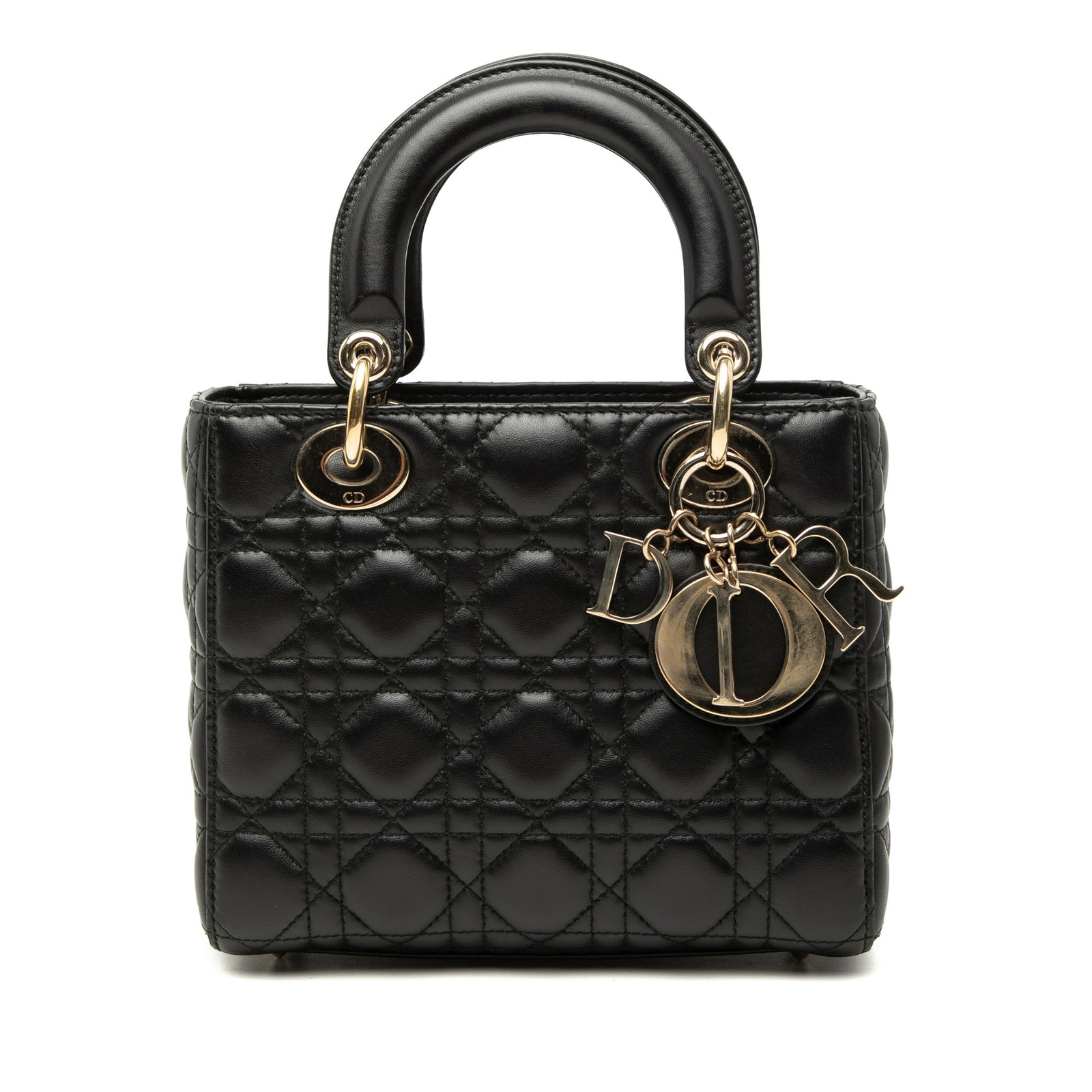 Dior Lady Dior My ABCDior Small Cannage Lambskin Bag: Dior Lady Dior My ABCDior Small Cannage Lambskin Bag This is a Small Lambskin Cannage My ABCDior Lady Dior bag in black, featuring a quilted lambskin leather body, flat leather handles, a top flap clo