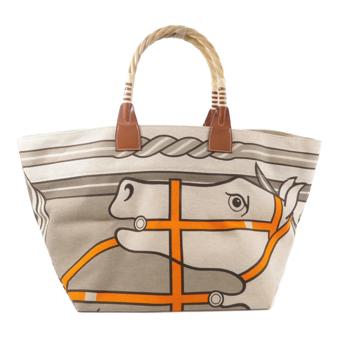 Canvas shoulder bag Hermes Steeple 28 in beige (1 of 12)