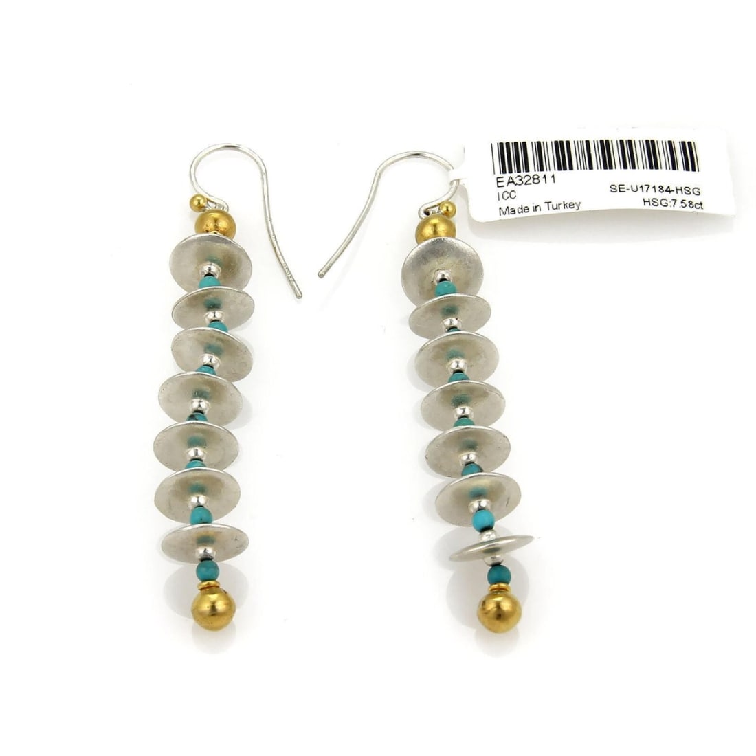 Gurhan Galapagos Drop Earrings Sterling Silver 24k Gold Turquoise (1 of 6)