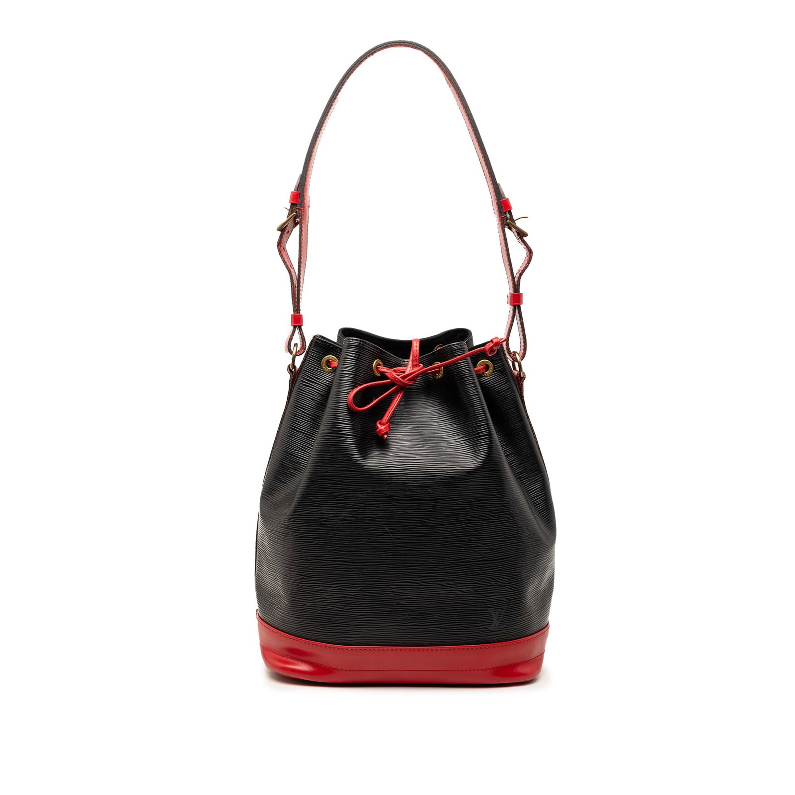 Louis Vuitton Noe GM Epi Bicolor Leather Shoulder Bag: Louis Vuitton Noe GM Epi Bicolor Leather Shoulder Bag Louis Vuitton Epi Bicolor Noe GM bucket bag crafted in leather with a bicolor design. It features an adjustable leather shoulder strap, an open to