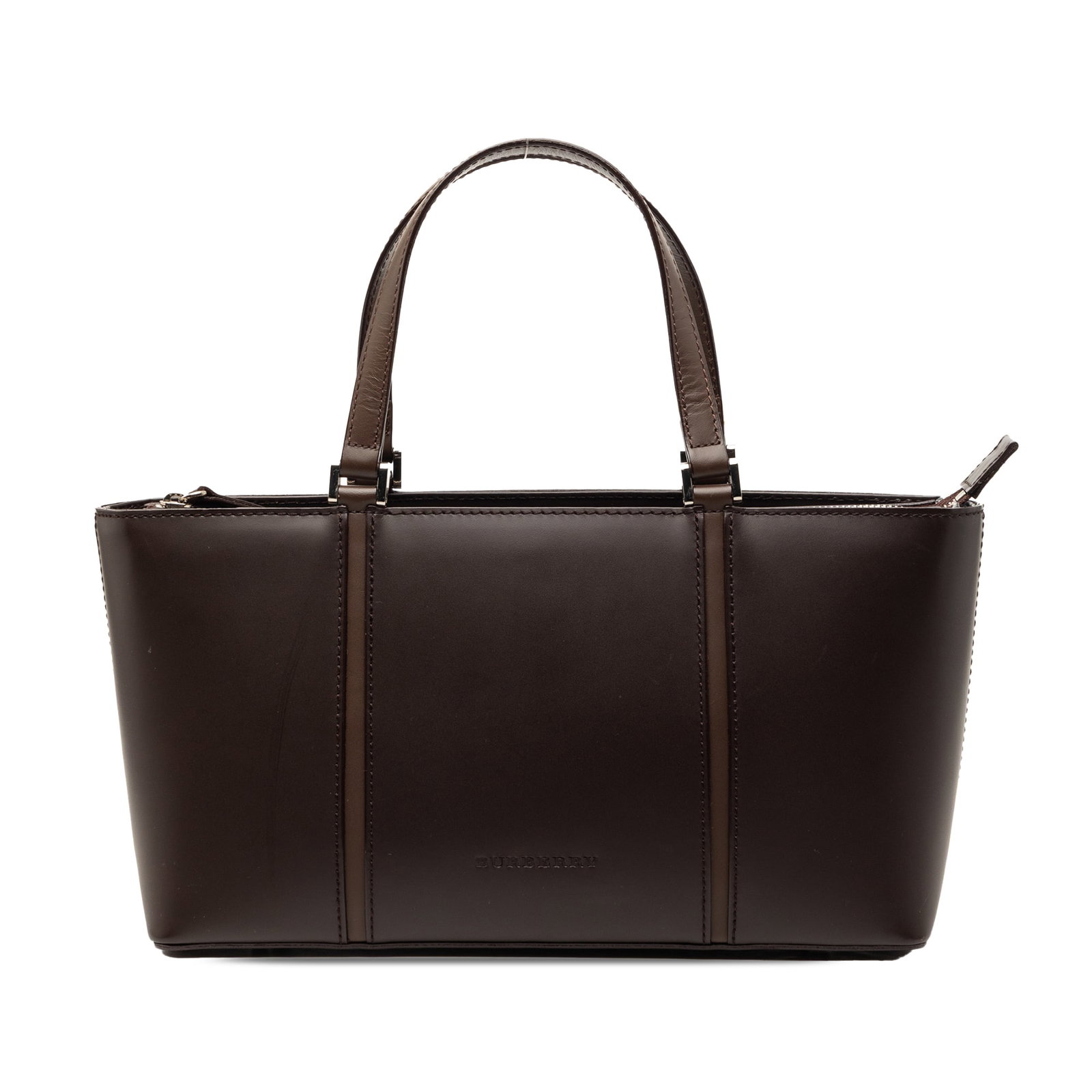 Burberry brown leather zip-top handbag (1 of 6)