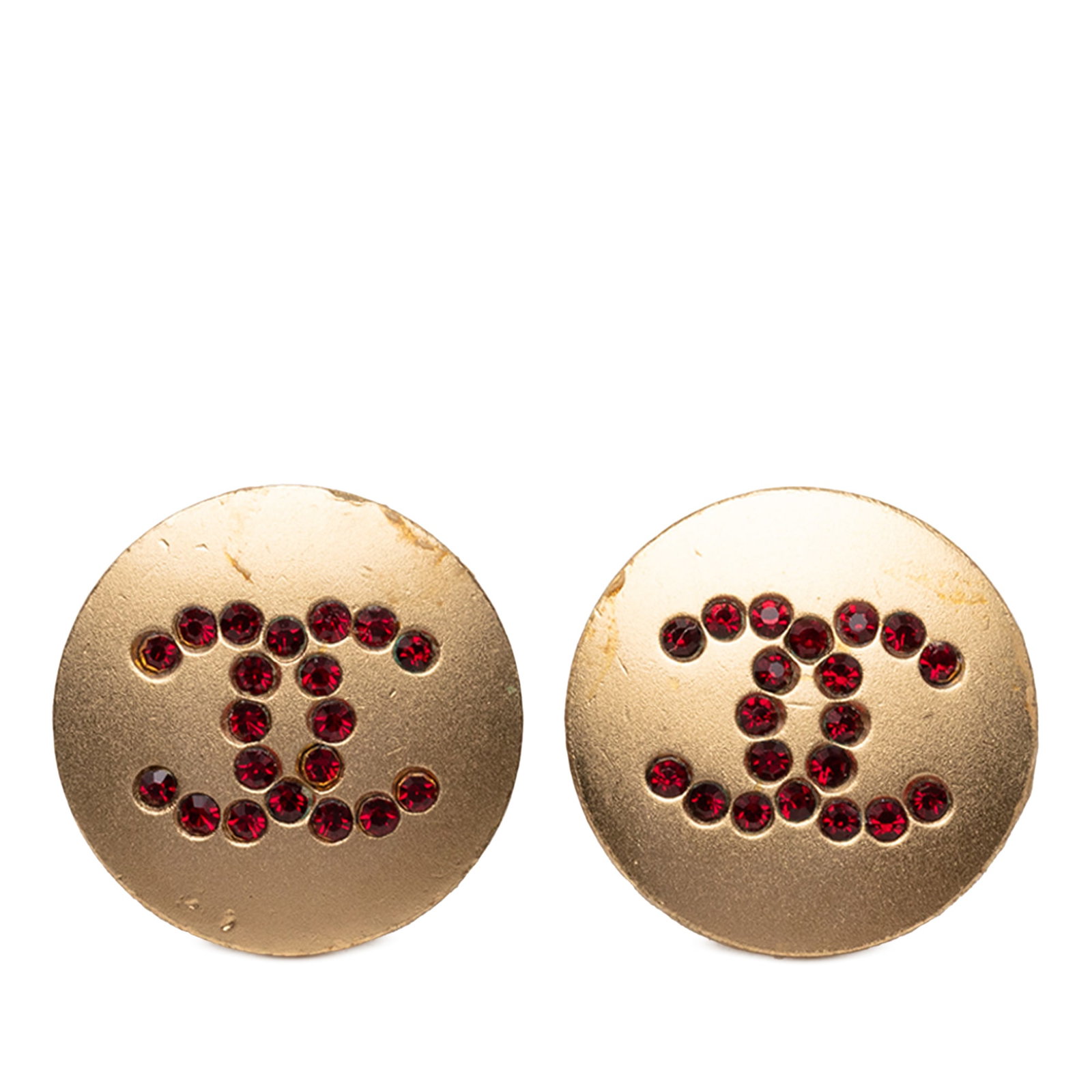 Chanel CC Rhinestone Clip On Earrings Gold Plated: Chanel CC Rhinestone Clip On Earrings Gold Plated These Chanel CC Gold Plated Strass Clip On Earrings feature a gold-plated metal body adorned with rhinestone embellishments and secure back clip-on cl