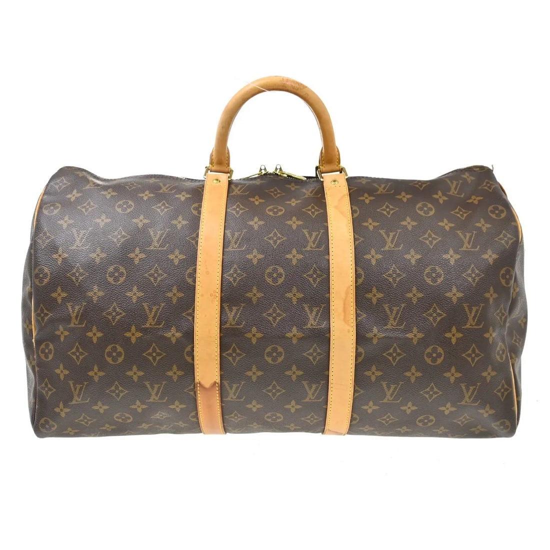 Louis Vuitton Keepall Brown Monogram Canvas Travel Bag: Louis Vuitton Keepall Brown Monogram Canvas Travel Bag Louis Vuitton Keepall in brown monogram canvas. This unisex travel bag is made in France and is presented in fair condition with visible wear thr