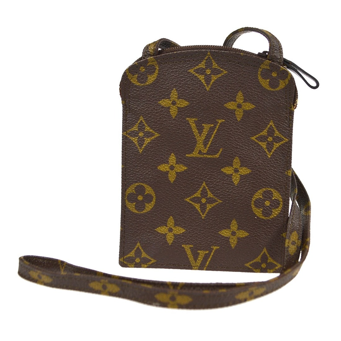 Louis Vuitton Pochette Secret Monogram Canvas Shoulder Bag M45484: Louis Vuitton Pochette Secret Monogram Canvas Shoulder Bag M45484 Louis Vuitton Monogram Pochette Secret Shoulder Bag in brown Monogram Canvas and leather, made in France. This small shoulder bag feat