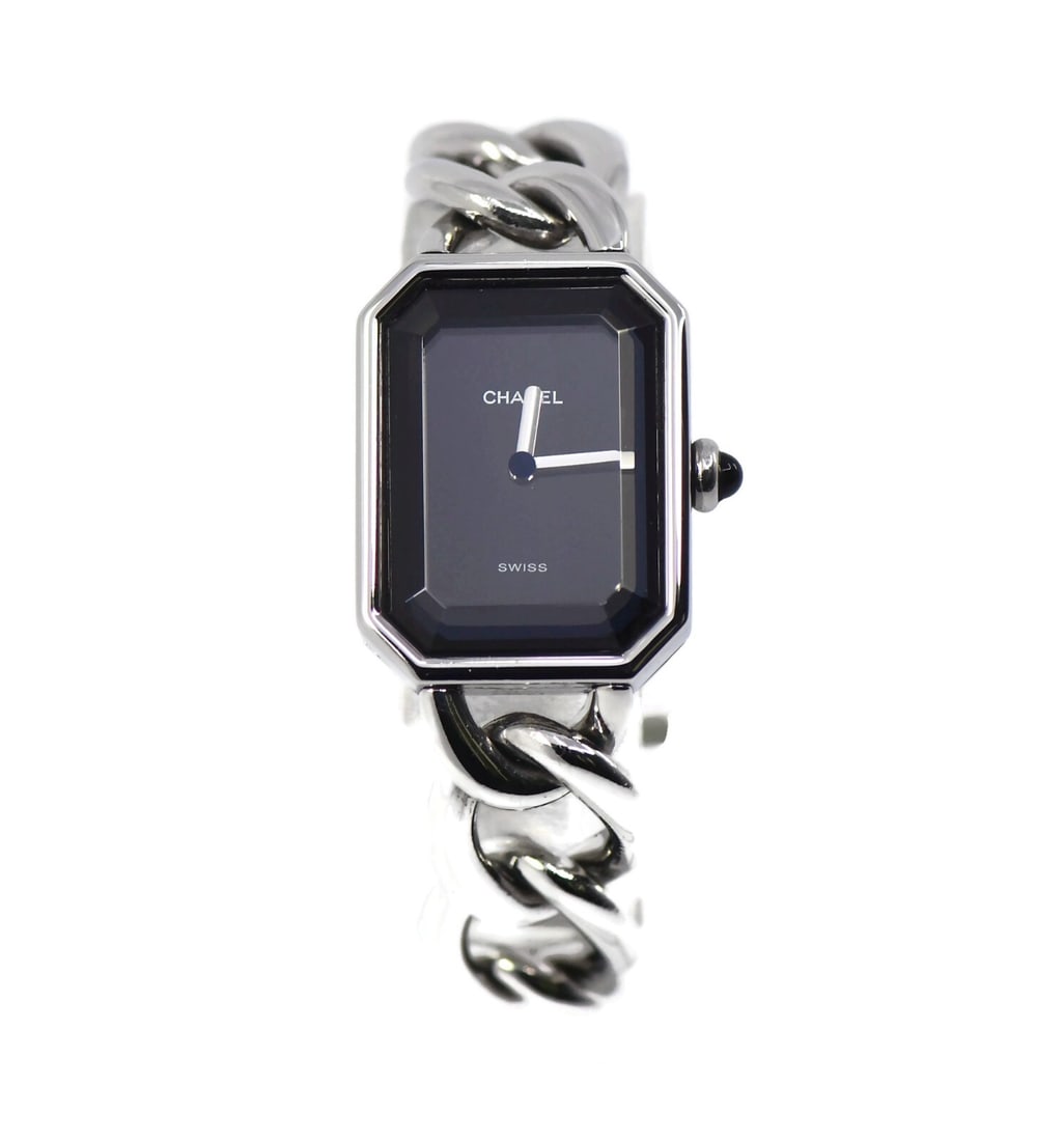 CHANEL Premiere H0452 Women's Quartz Wristwatch Stainless Steel: CHANEL Premiere H0452 Women's Quartz Wristwatch Stainless Steel Women's CHANEL Premiere wristwatch with a quartz movement, black analog dial, and stainless steel case and band. It is a pre-owned Swiss
