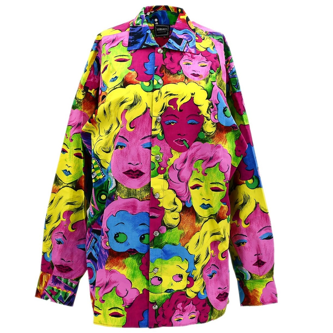 Versace Betty Boop Vintage Womens Collared Multicolor Shirt Size S (1 of 10)