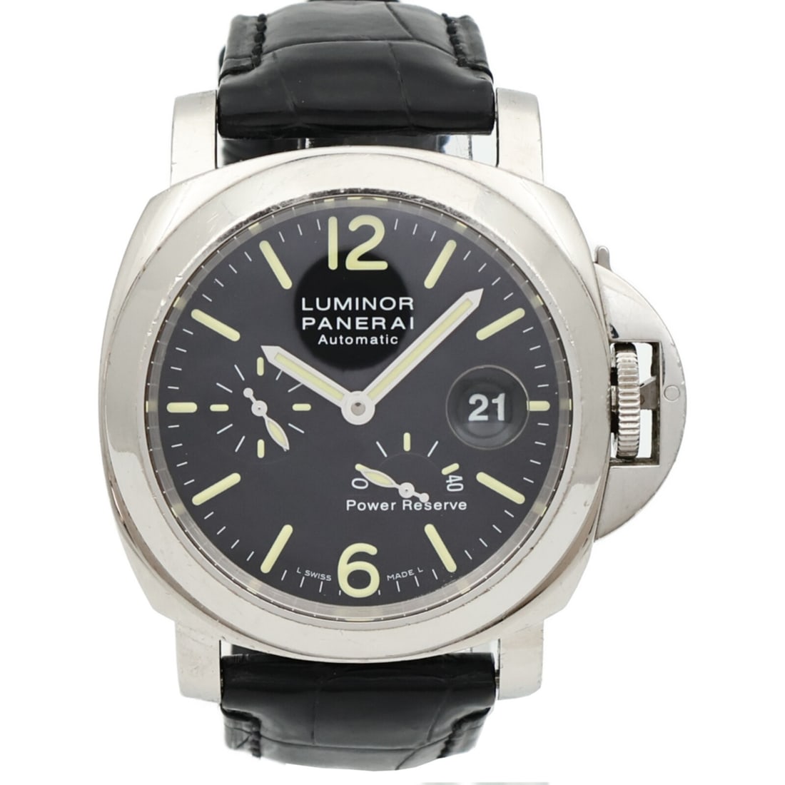 Panerai PAM00090 Luminor Power Reserve automatic steel wristwatch black (1 of 15)