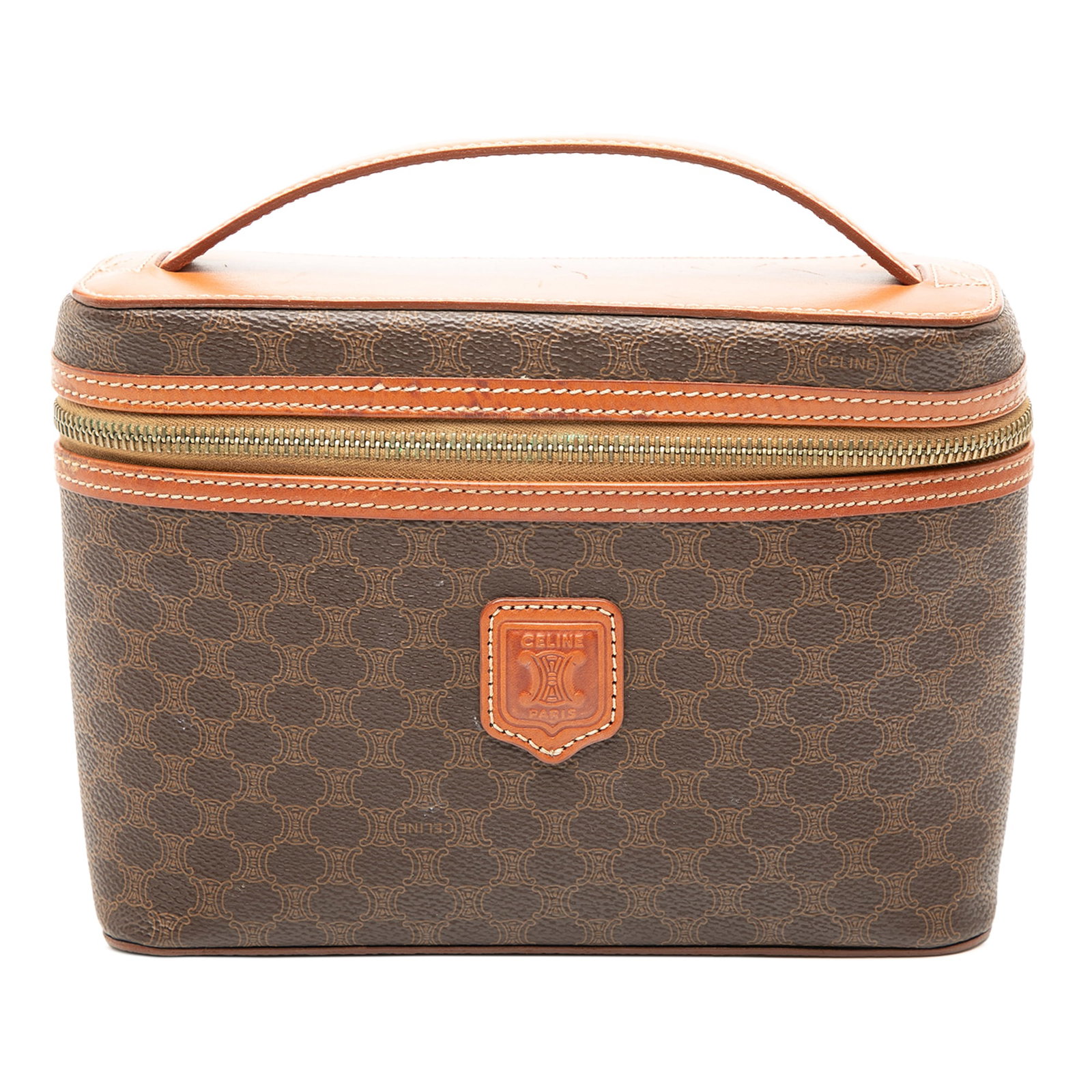 Celine Macadam vanity bag in coated canvas with leather trim (1 of 8)