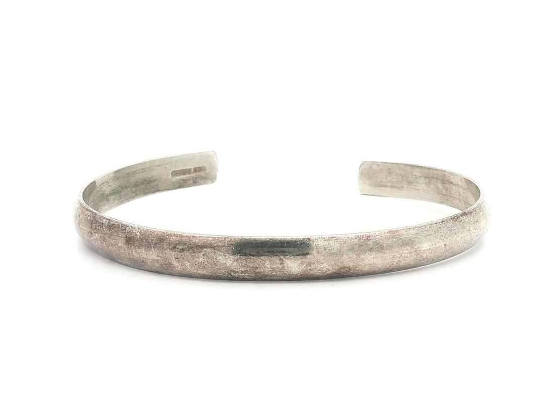 Sterling silver open cuff bangle bracelet 5.9mm 6.25 in wrist fit (1 of 6)