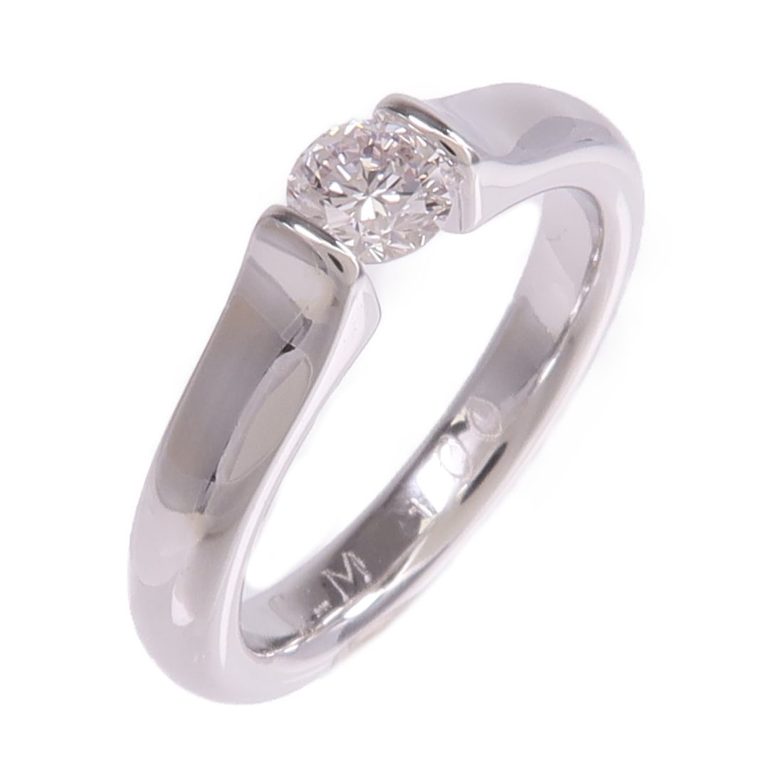 18K White Gold Diamond Ring Brand Jewelry Women US 4.5 (1 of 8)