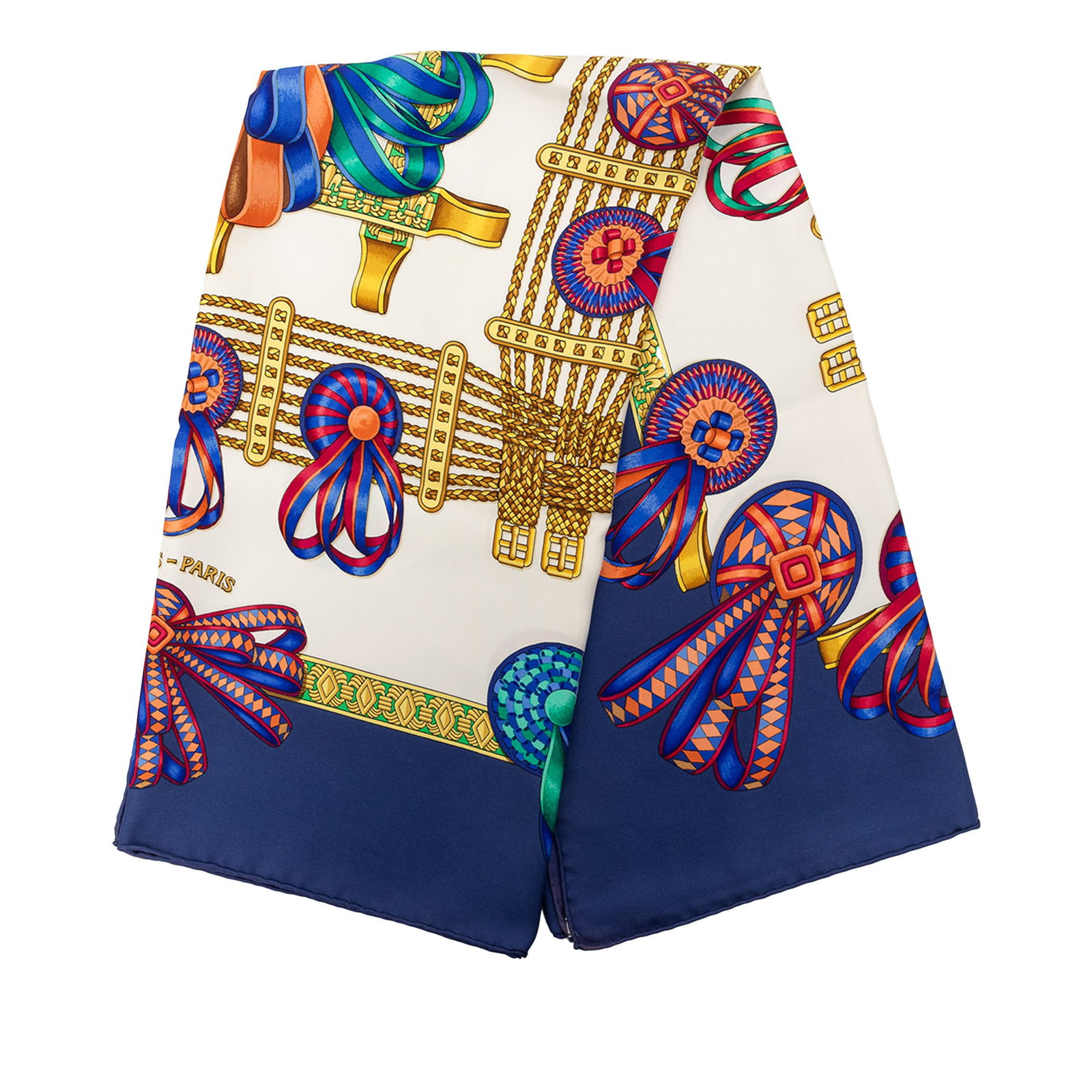 Hermes Les Rubans du Cheval 90 Silk Scarf Blue: Hermes Les Rubans du Cheval 90 Silk Scarf Blue Hermes Les Rubans du Cheval Silk Scarf 90 featuring the Les Rubans du Cheval print in blue. Made in France, this accessory is crafted from 100% silk and 