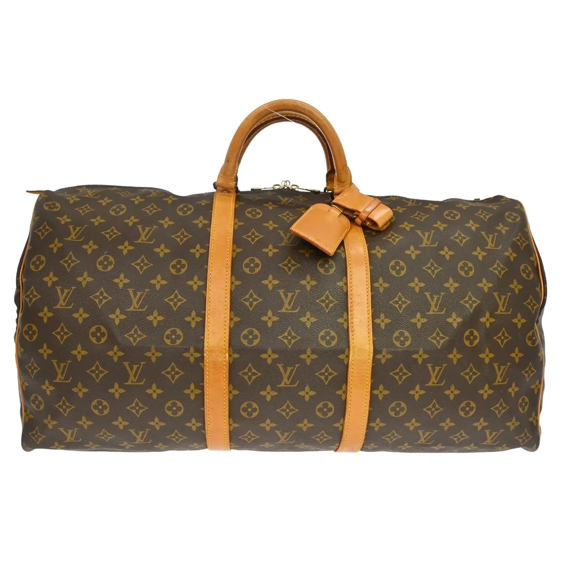Louis Vuitton Keepall Monogram Canvas Travel Duffel: Louis Vuitton Keepall Monogram Canvas Travel Duffel This Louis Vuitton Keepall Bag features the iconic Monogram Canvas in a classic brown color. Designed for unisex use, it offers ample space with its