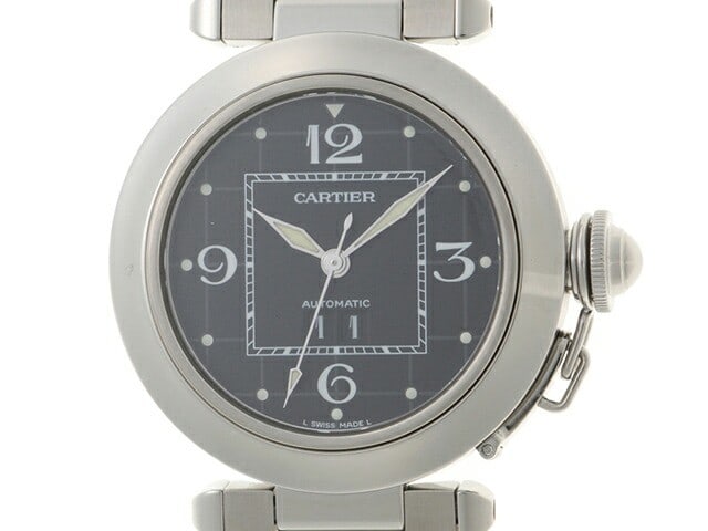 Cartier W31053M7 Pasha C Big Date automatic stainless steel wristwatch: Cartier W31053M7 Pasha C Big Date automatic stainless steel wristwatch Pre-owned unisex wristwatch by Cartier, model Pasha C Big Date W31053M7. It features an automatic movement, analog display, round