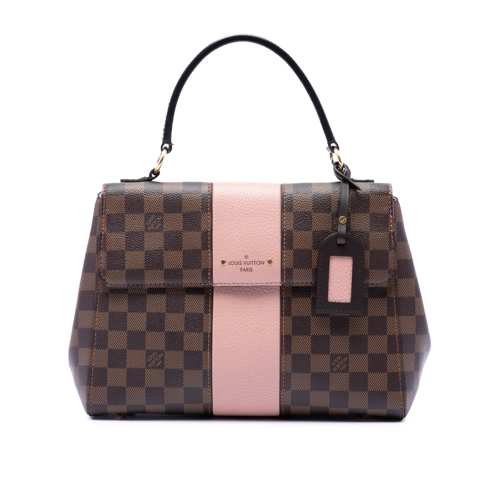 Louis Vuitton Bond Street Damier Ebene Brown Handbag: Louis Vuitton Bond Street Damier Ebene Brown Handbag Louis Vuitton Damier Ebene Bond Street bag in brown Damier Ebene canvas with leather trim. It features a flat leather top handle, a top flap with m