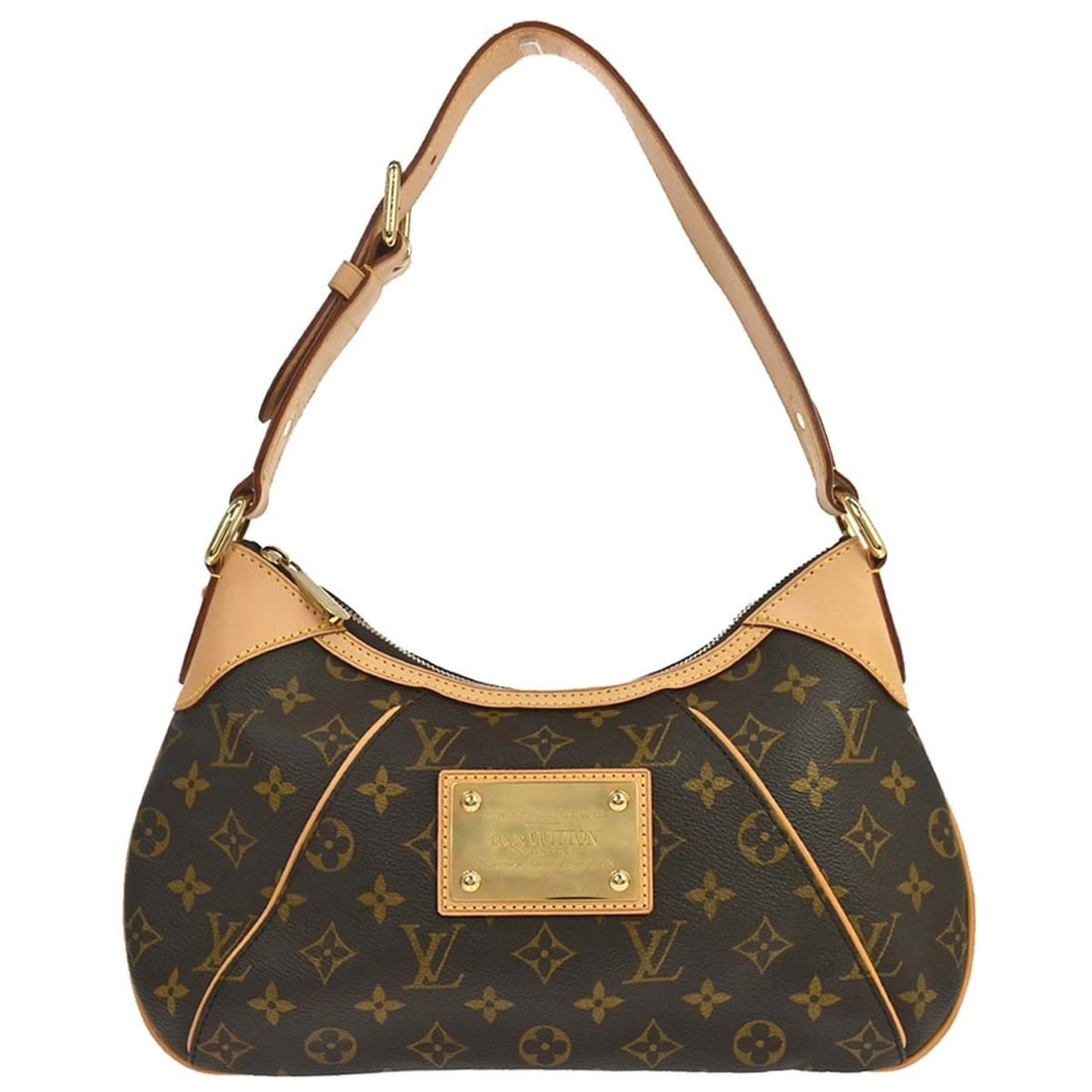 Louis Vuitton Thames PM Monogram Shoulder Bag M56384 Brown: Louis Vuitton Thames PM Monogram Shoulder Bag M56384 Brown Louis Vuitton Monogram Thames PM Hobo Handbag in brown Monogram Canvas with leather handle/strap material. This medium women's shoulder bag f