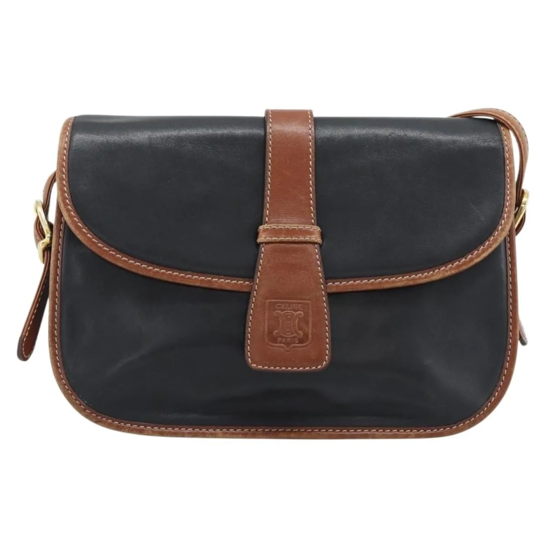 Celine Flap Shoulder Bag Black Leather Italy: Celine Flap Shoulder Bag Black Leather Italy Celine Flap Shoulder leather bag in black, designed for women and made in Italy. It features a flap shoulder style and measures 25 cm x 17 cm x 7 cm. Condi