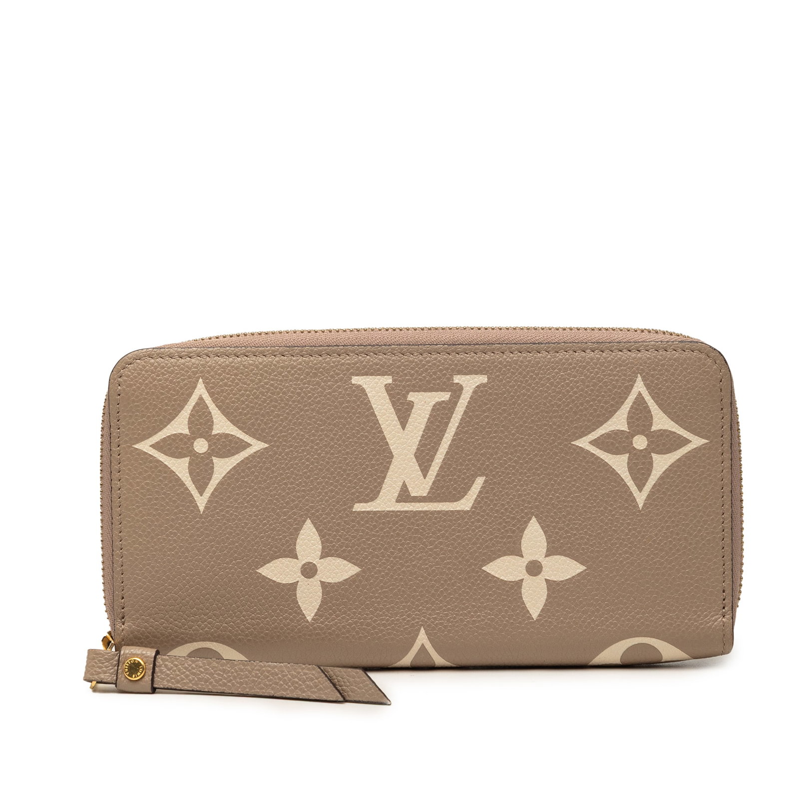 Louis Vuitton Giant Zippy Wallet Monogram Empreinte Leather: Louis Vuitton Giant Zippy Wallet Monogram Empreinte Leather This Louis Vuitton Bicolor Monogram Empreinte Giant Zippy Wallet is crafted from monogram-embossed leather in a bicolor design. It features 