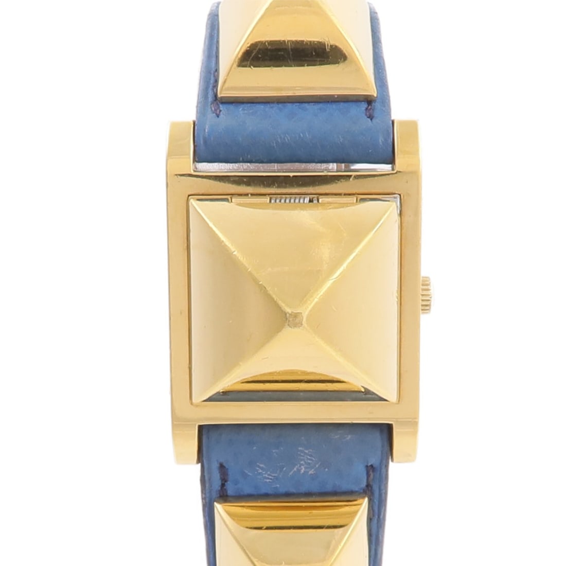 HERMES Medor ME1.201 Women's Quartz Wristwatch White Leather Gold Plated: HERMES Medor ME1.201 Women's Quartz Wristwatch White Leather Gold Plated Hermes Medor ME1.201 wristwatch for ladies with a white dial and white frame color. It features a quartz movement, leather and 