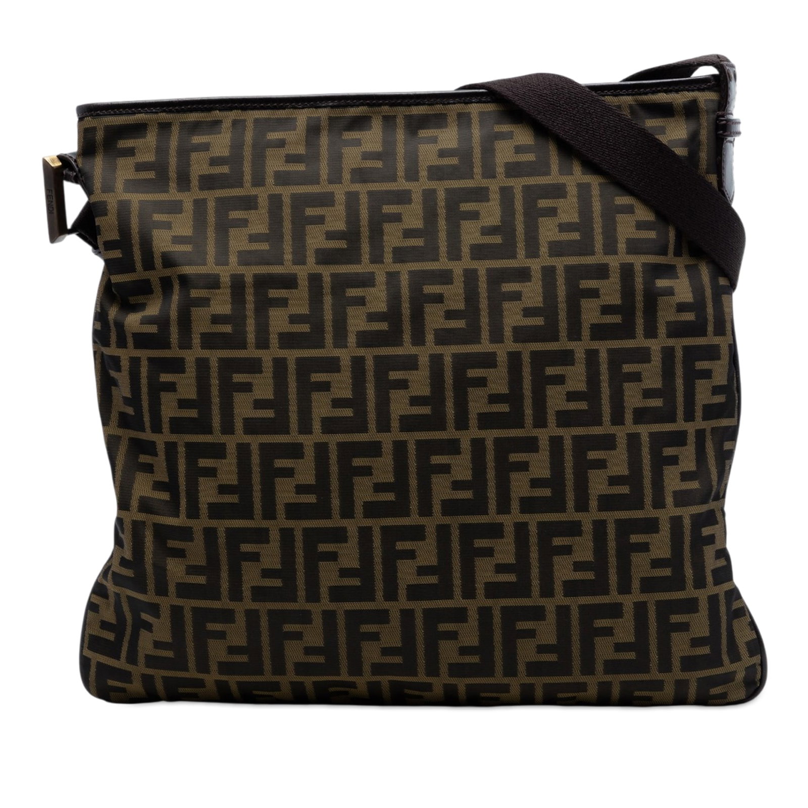 Fendi Zucca canvas brown crossbody bag with leather trim (1 of 7)