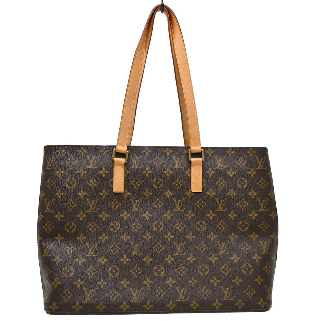 Louis Vuitton Luco Monogram Canvas Shoulder Tote M51155: Louis Vuitton Luco Monogram Canvas Shoulder Tote M51155 Vintage Louis Vuitton Luco shoulder tote bag in Monogram canvas with leather trim and double handles. This large zip-top bag features a brown ex