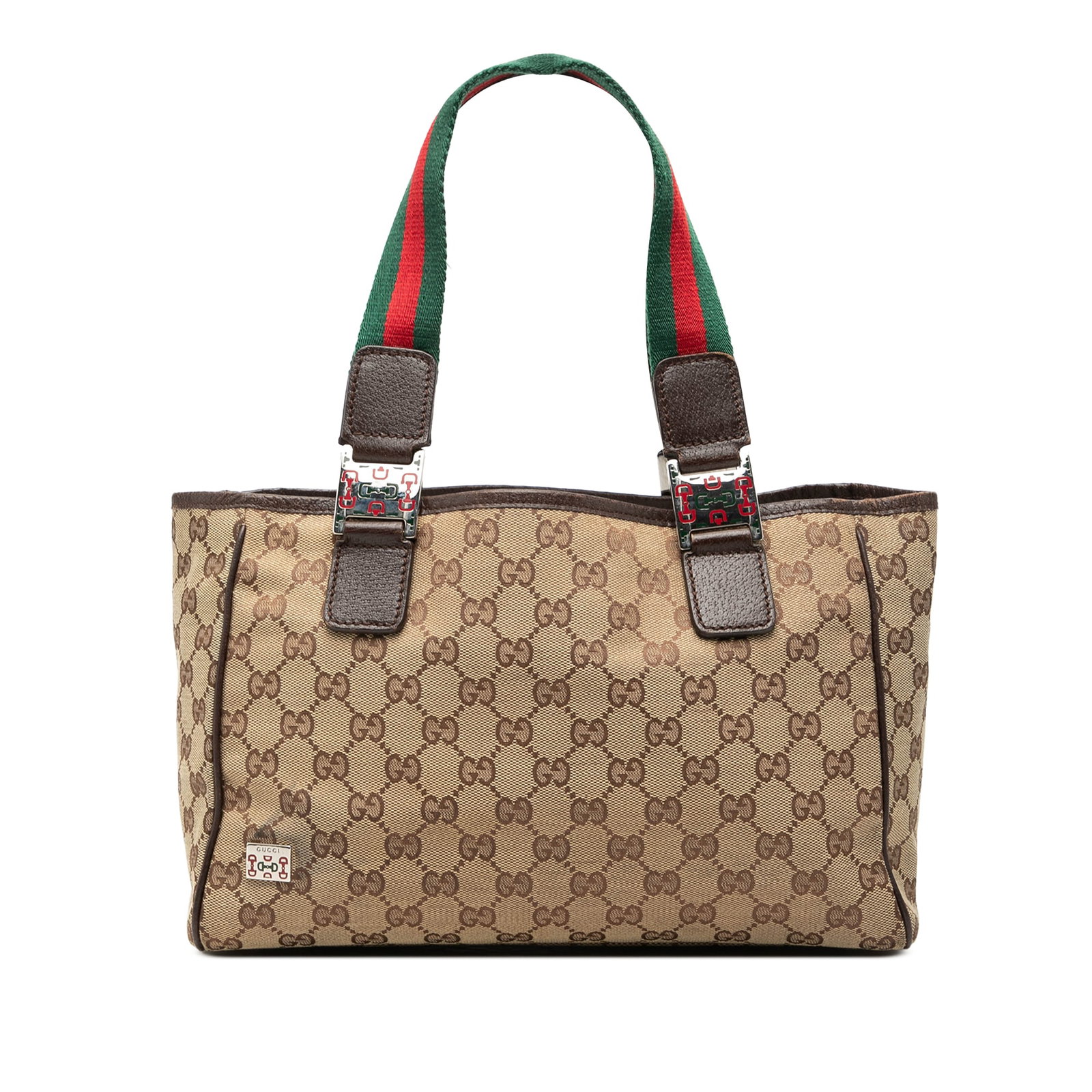 Gucci GG Canvas Web Pop Tote Bag Beige Fabric Leather Trim: Gucci GG Canvas Web Pop Tote Bag Beige Fabric Leather Trim Gucci GG Canvas Web Pop Tote in beige, made in Italy. This tote bag features a canvas body with leather trim, flat web straps, an open top, a