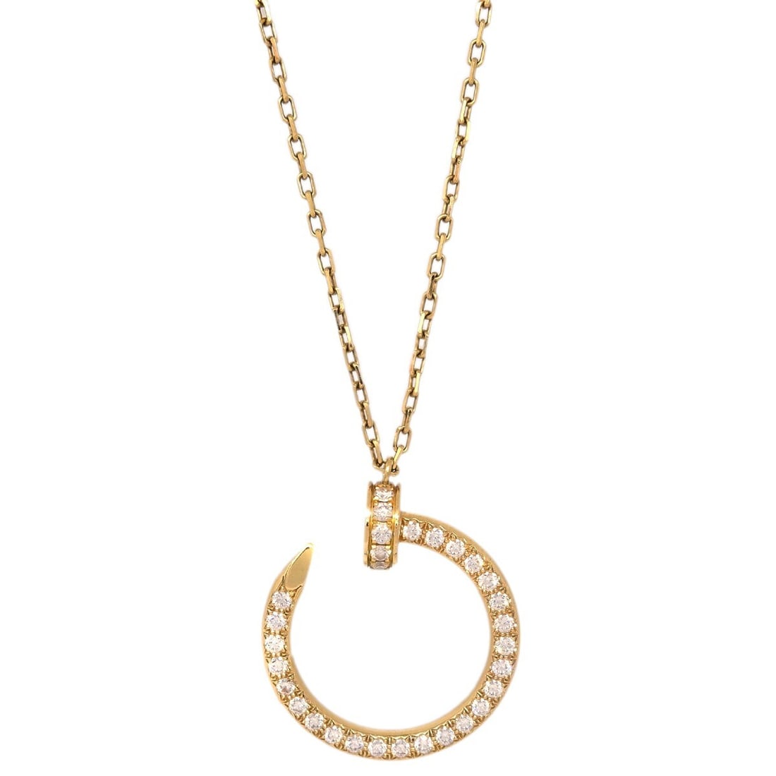 Cartier Juste Un Clou Au750 Gold Charm Necklace GRJ985: Cartier Juste Un Clou Au750 Gold Charm Necklace GRJ985 Cartier Juste Un Clou pendant necklace in Au750 gold with a charm-style pendant and no main stone. The necklace is described as being in very goo