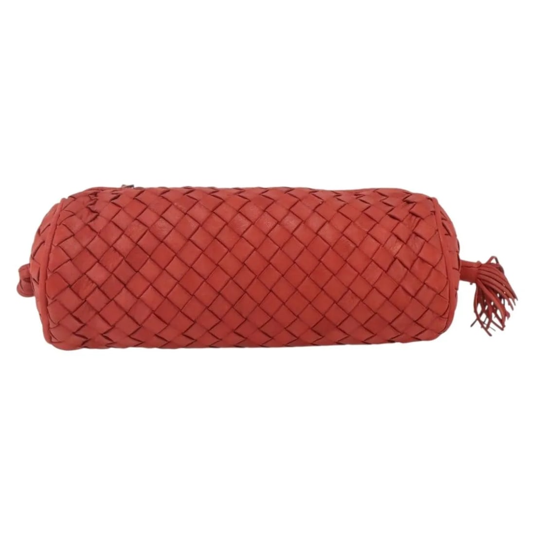 Bottega Veneta Red Leather Intrecciato Clutch 20cm: Bottega Veneta Red Leather Intrecciato Clutch 20cm This Bottega Veneta Intrecciato clutch bag features a red leather exterior with the brand's signature woven design. Designed for women, the compact c