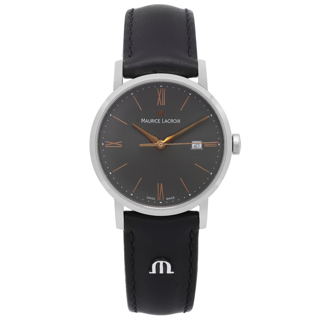 Maurice Lacroix Eliros Quartz Ladies Watch Steel Gray Dial EL1084-SS001-811: Maurice Lacroix Eliros Quartz Ladies Watch Steel Gray Dial EL1084-SS001-811 The Maurice Lacroix Eliros Steel Black Dial Quartz Ladies Watch is a sophisticated accessory for any casual occasion. This e