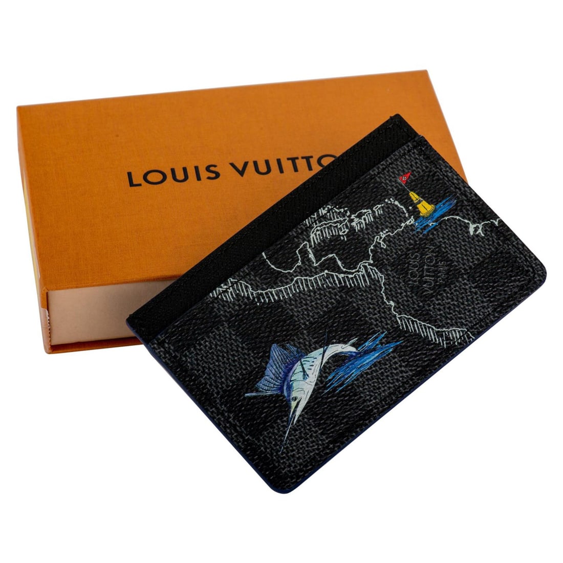 Louis Vuitton Damier Graphite Europe Map Card Holder With Box: Louis Vuitton Damier Graphite Europe Map Card Holder With Box This Louis Vuitton limited edition Damier Graphite card case features a unique Europe map design. It is un-used and comes in its original 