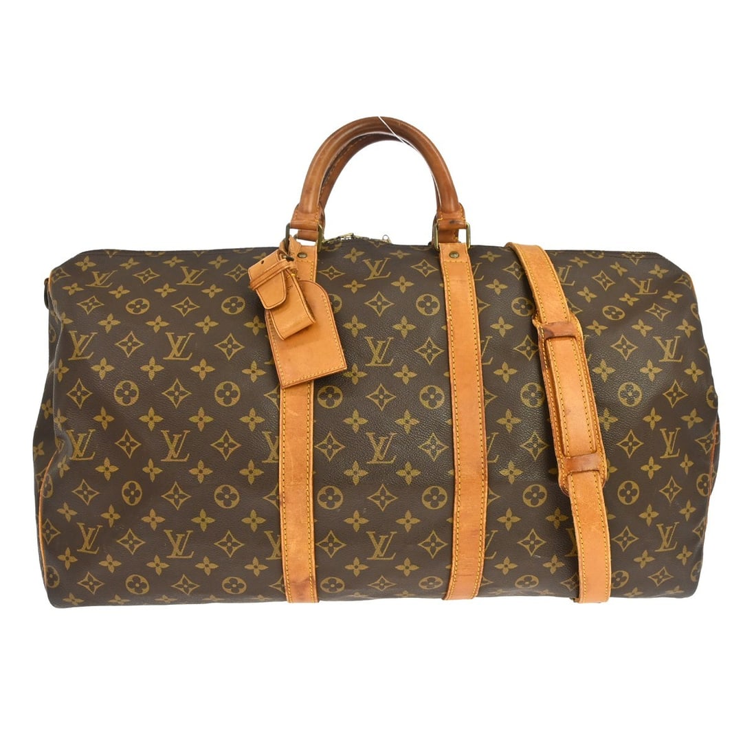 Louis Vuitton Keepall Bandouliere 55 Monogram Canvas Travel Duffle Bag: Louis Vuitton Keepall Bandouliere 55 Monogram Canvas Travel Duffle Bag Louis Vuitton Keepall Bandouliere 55 travel handbag in Monogram canvas with leather details. It features a zip closure, double ha
