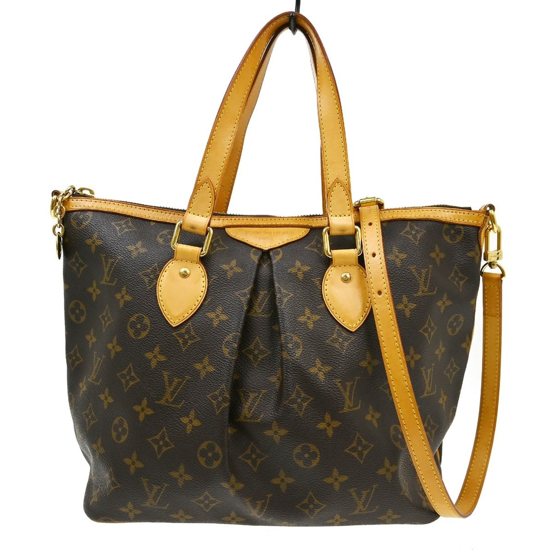 Louis Vuitton Palermo PM Monogram Canvas 2way Tote Shoulder Bag M40145: Louis Vuitton Palermo PM Monogram Canvas 2way Tote Shoulder Bag M40145 Vintage Louis Vuitton Palermo PM 2-way tote bag in brown Monogram canvas with leather trim and a shoulder strap. This women's med