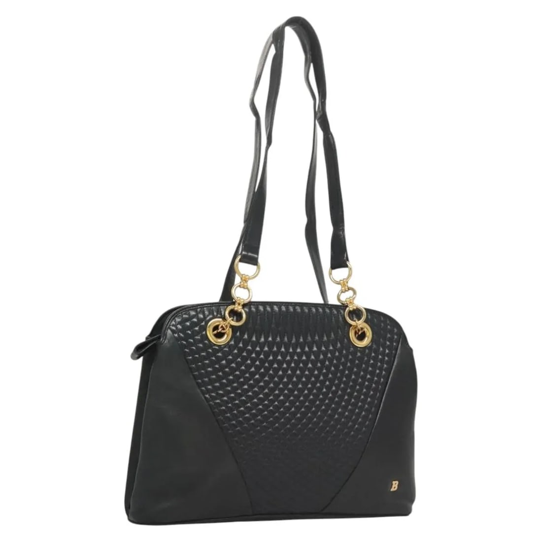 Bally Vintage Navy Leather Shoulder Bag Made in Italy (1 of 18)